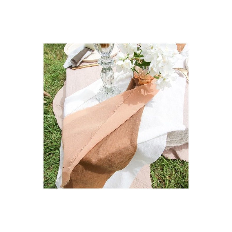 Chemin de Table Mousseline Ivoire 28cmx5m