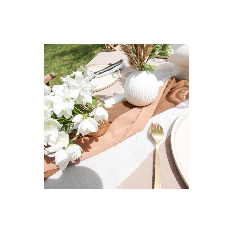 Chemin de Table Mousseline Ivoire 28cmx5m
