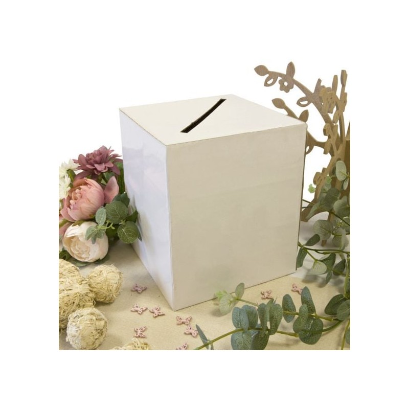 Tirelire blanche mariage à monter – Élégante urne de cérémonie