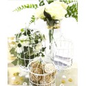 Cage à oiseaux ronde décorative en métal blanc – Lot de 3 pièces