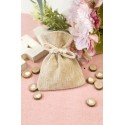 Sachet en toile fantaisie – Lot de 4 pour dragées et déco