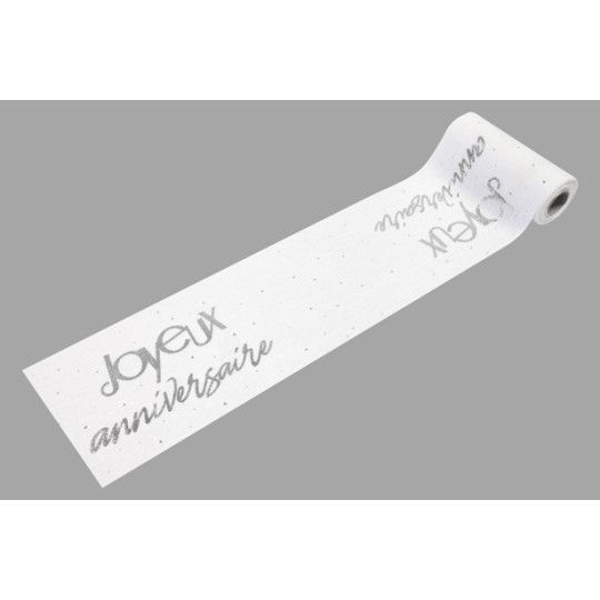 Chemin de table anniversaire métallisé – Joyeux Anniversaire