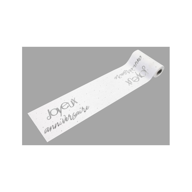 Chemin de table anniversaire métallisé – Joyeux Anniversaire
