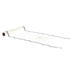 Chemin de Table Black & White Blanc, Noir et Or Élégance graphique pour table de réception