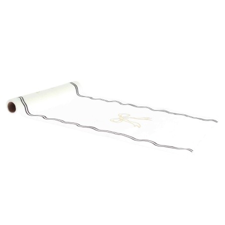 Chemin de Table Black & White Blanc, Noir et Or Élégance graphique pour table de réception