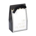 10 Contenants 'Un Petit Plaisir' Black & White Papier Blanc, Noir et Or 7,5x12,5x4,5cm