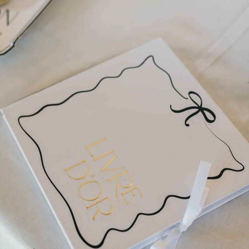 Livre d'Or Black & White Carton Blanc, Noir et Or