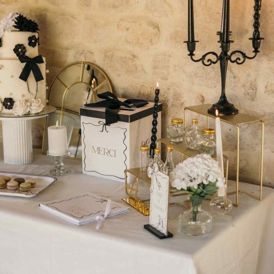 Livre d'Or Black & White Carton Blanc, Noir et Or