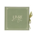 Livre d’Or Jardin à la Française Vert Olive et Or Carton Rigide 21x20cm 68 Pages