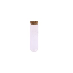 Tube à Essai Arrondi Verre avec Bouchon en Liège Ø3x10cm en Display Box