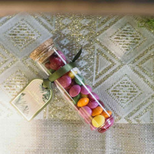 Tube à Essai Arrondi Verre avec Bouchon en Liège Ø3x10cm en Display Box