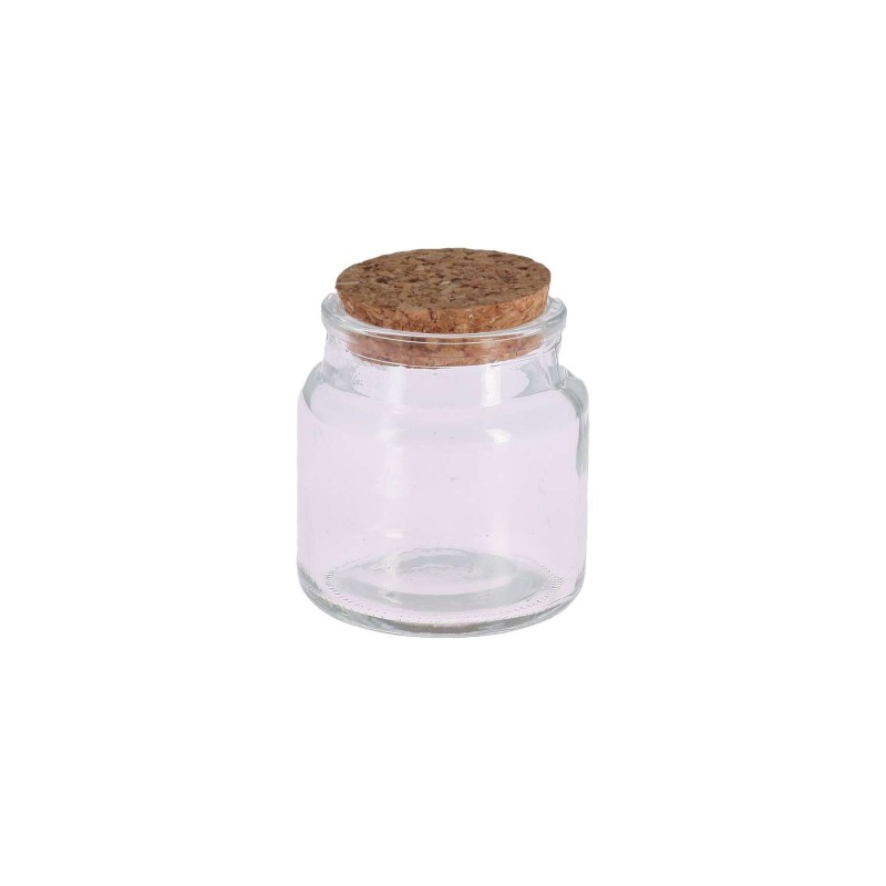 Contenant Cylindrique Verre avec Bouchon en Liège Ø6x6cm - 100ml