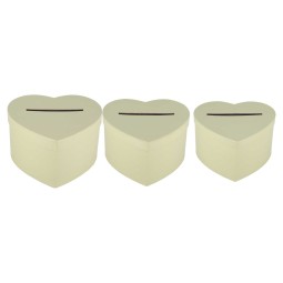 Lot de 3 Urnes Cœurs Vert de Gris Emboîtables Décoration Élégante