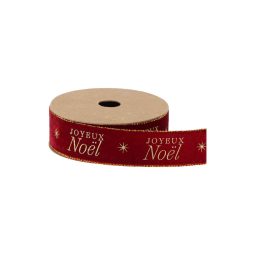 Ruban "Joyeux Noël" Liseré Or