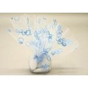 Lot de 6 ronds de tulle bleu avec motif tétine pour dragées