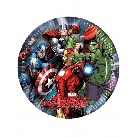 8 Assiettes en carton Avengers Power