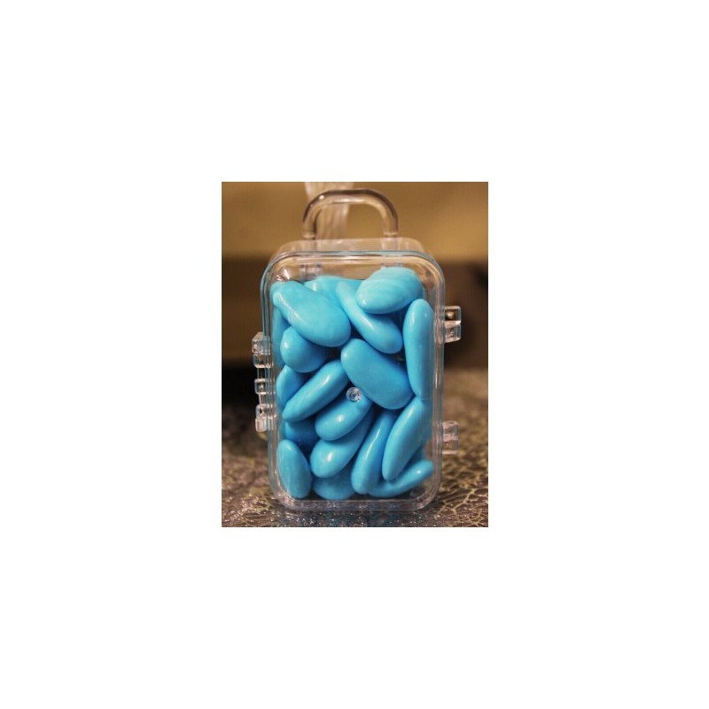 Boite forme valise à roulettes