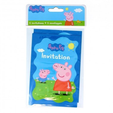 6 Cartes d'invitation Peppa Pig