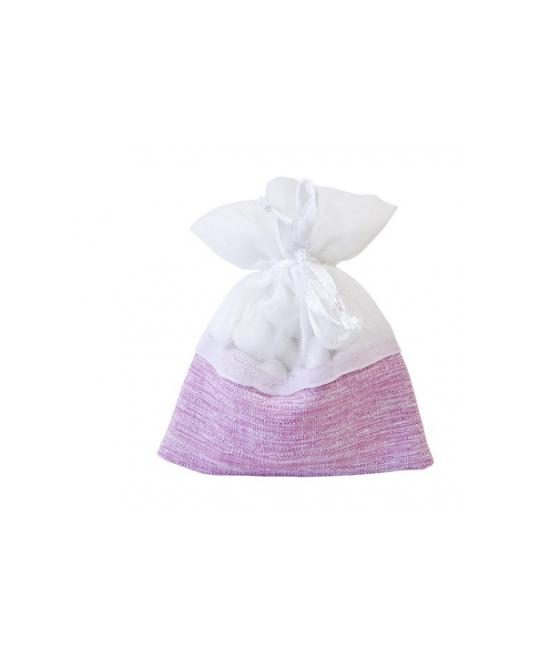 5 sachets bi-matières  rose et blanc