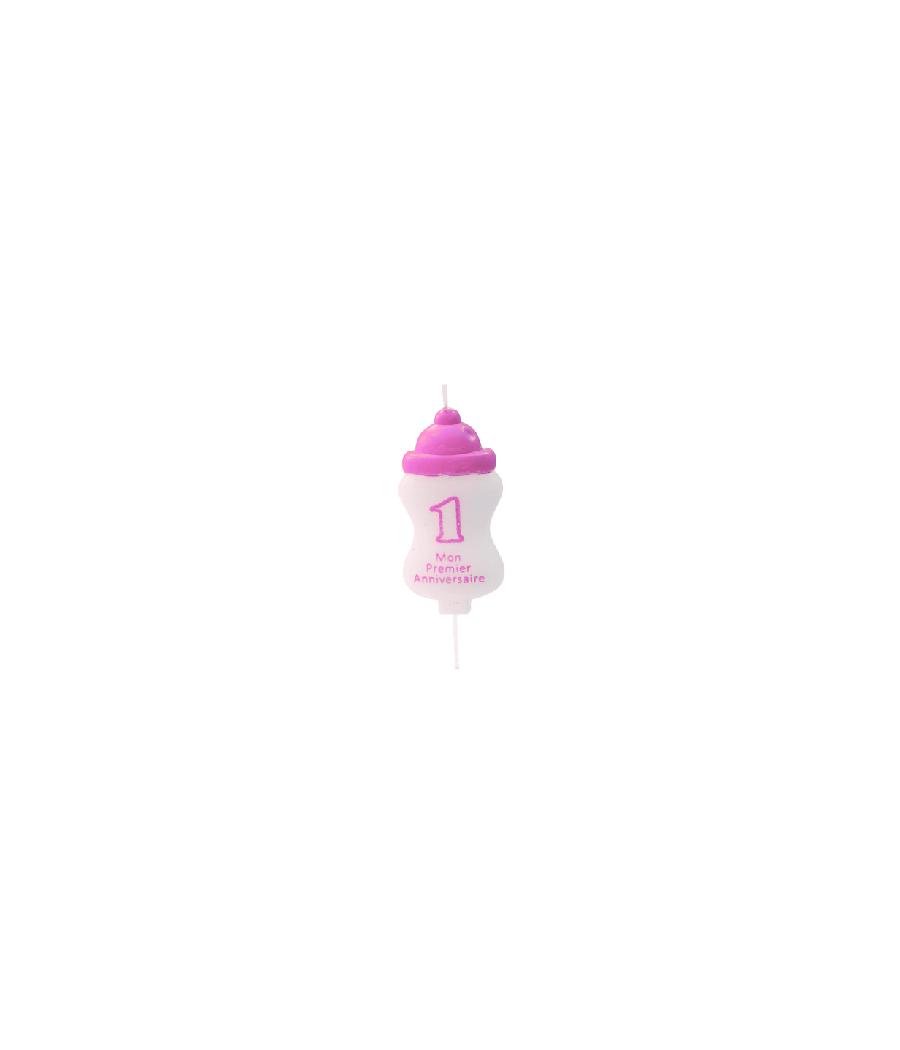 bougie mon 1er anniversaire - rose bougie mon 1er anniversaire - rose