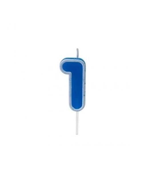 Bougie anniversaire bleu sur pique 1 an