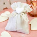 Sachet toile avec coeur (x 4)