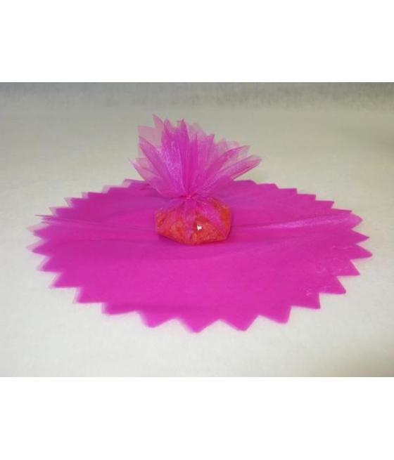 Ronds organza feston en pointe Fuchsia