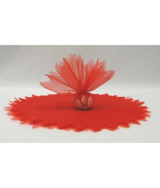 10 Ronds organza feston en pointe