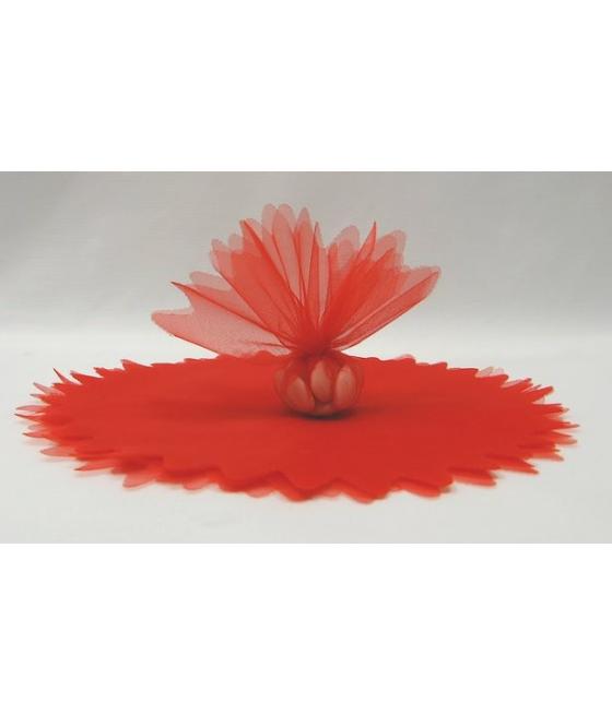 10 Ronds organza feston en pointe