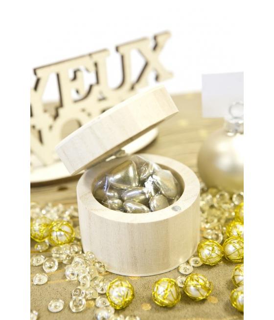 4 boites rondes en bois