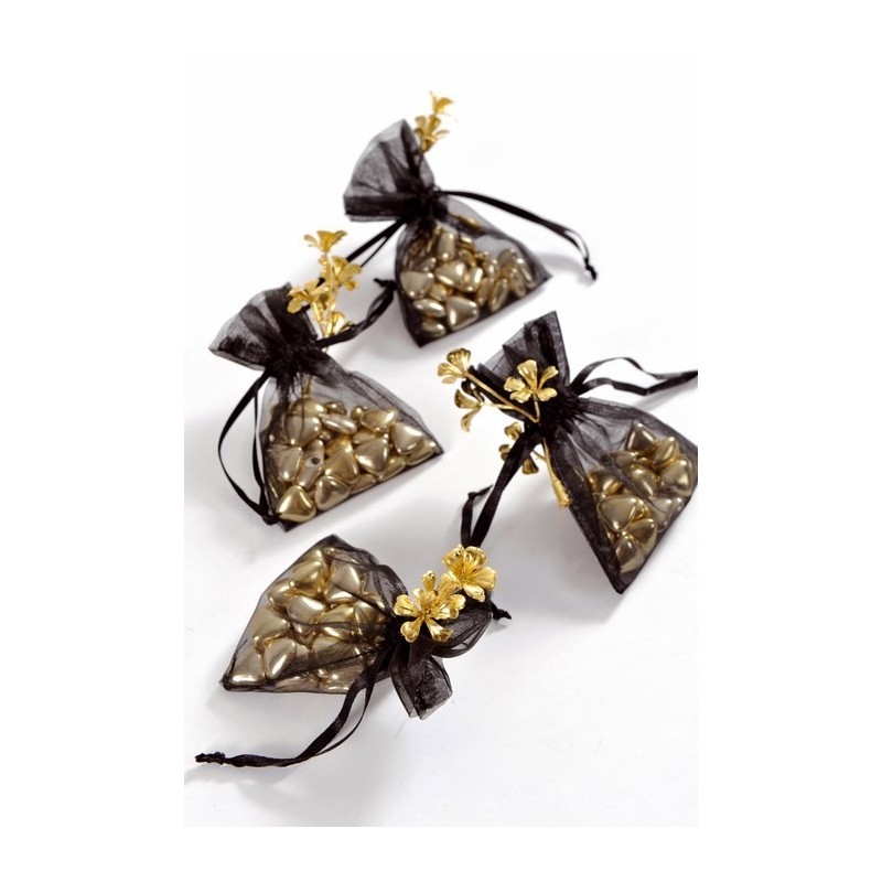 Sachet Organdi uni Noir Sachet de  piees 
