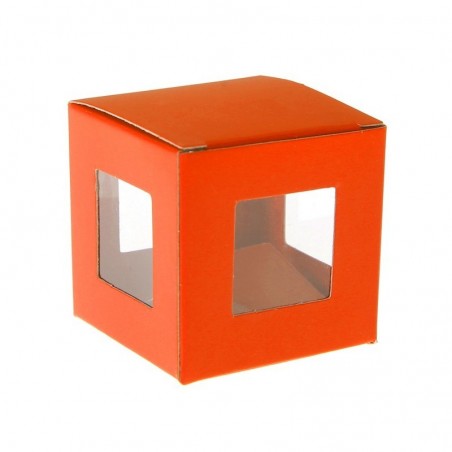 Boîte à dragées carrée Orange (Sachet de 6 pièces)