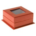 Boîte carrée à fenêtre orange (Sachet de 4 pièces)