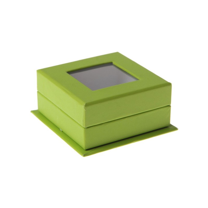 Boîte carrée à fenêtre Vert (Sachet de 4 pièces)