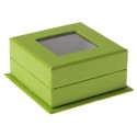 Boîte carrée à fenêtre Vert (Sachet de 4 pièces)