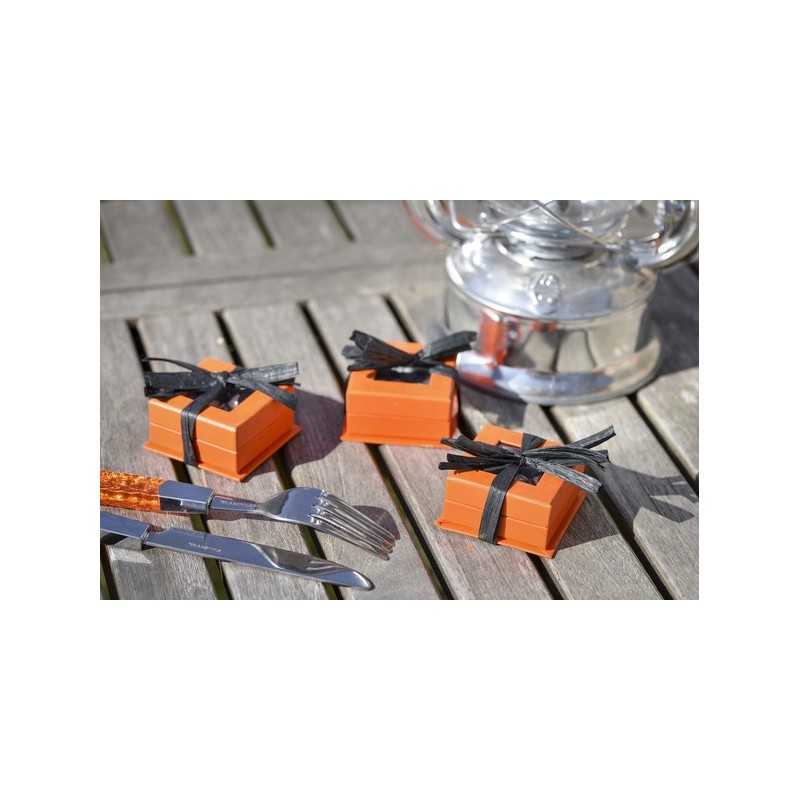 Boîte carrée à fenêtre orange (Sachet de 4 pièces)