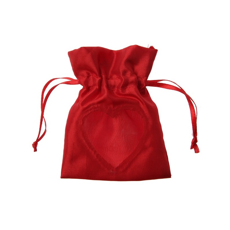 Sachet avec fenêtre coeur Rouge (Sachet de 6 pièces)