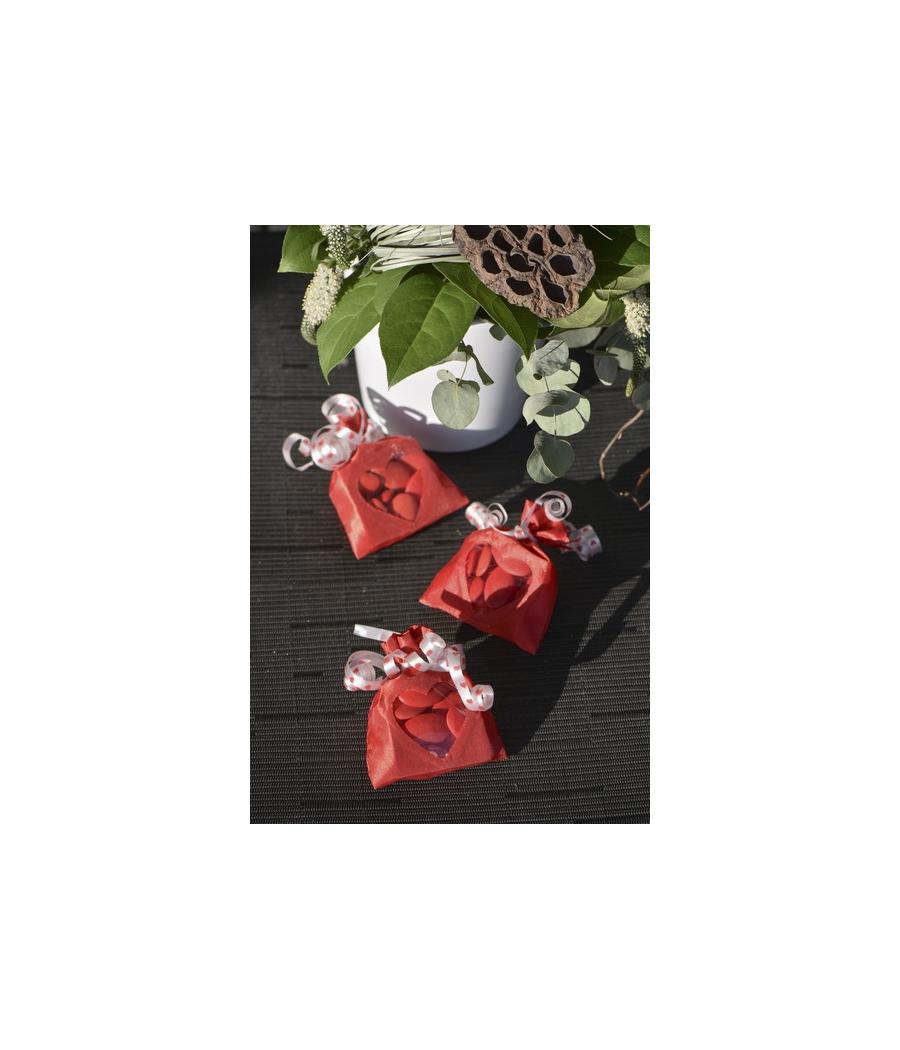 Sachet avec fenêtre coeur Rouge (Sachet de 6 pièces)