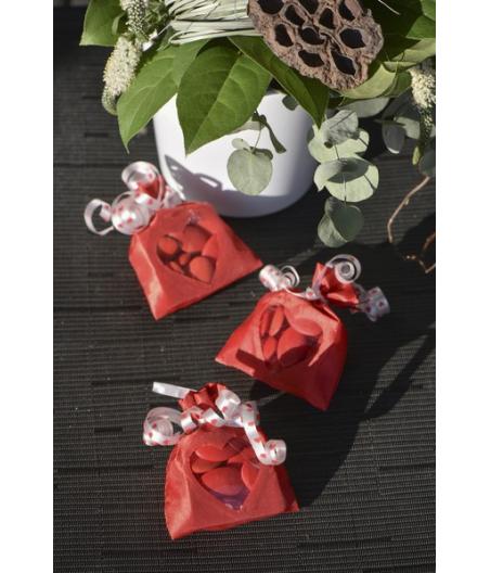 Sachet avec fenêtre coeur Rouge (Sachet de 6 pièces)