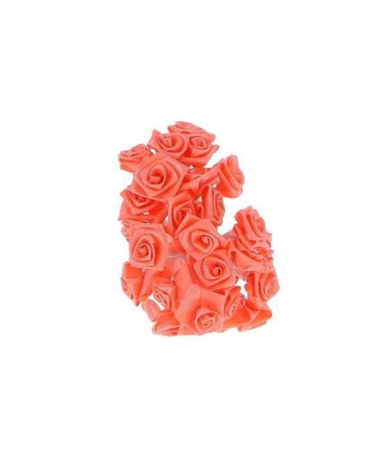 Mini-roses en satin Corail