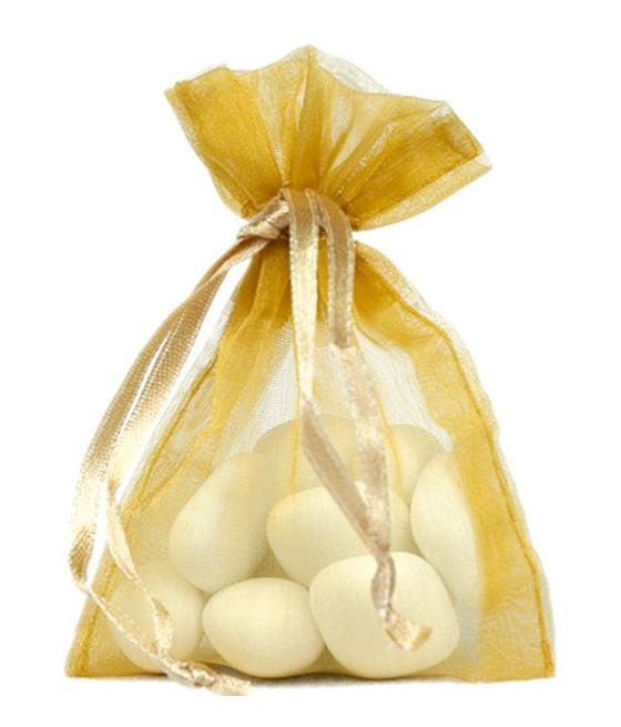 Sachet Organdi uni Or (Sachet de 10 pièces)