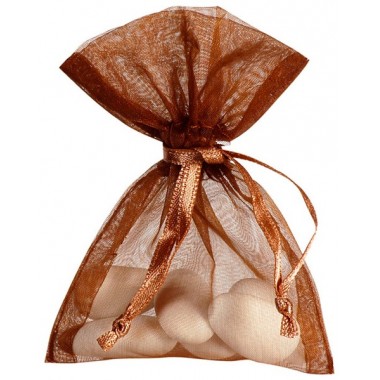 Sachet Organdi uni Chocolat (Sachet de 10 pièces)