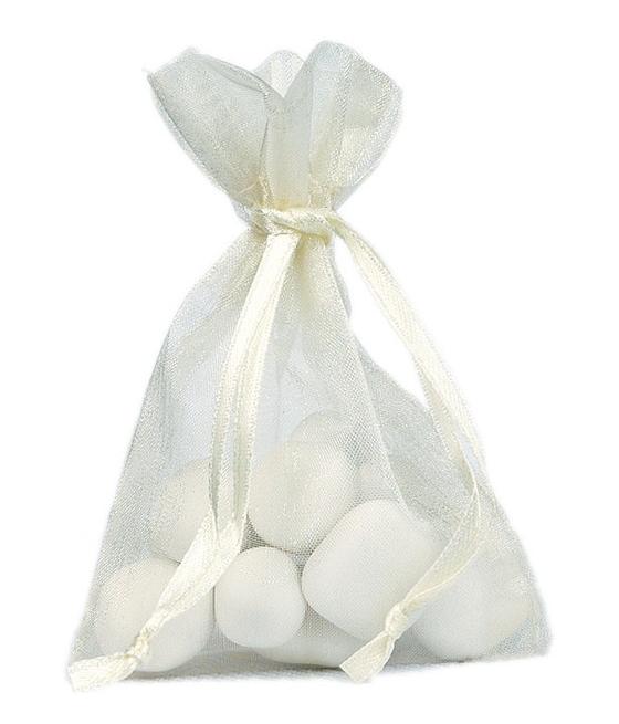 Sachet Organdi uni Ivoire (Sachet de 10 pièces)