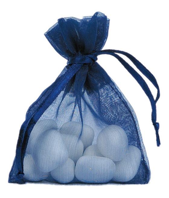 Sachet Organdi uni Marine (Sachet de 10 pièces)