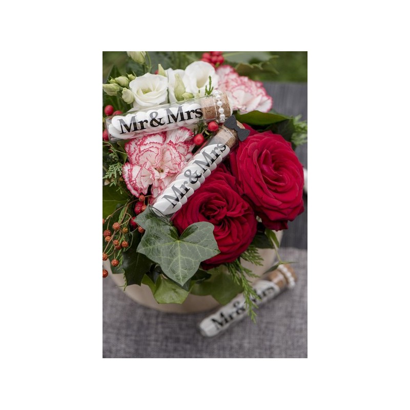 Eprouvette Mr & Mrs Transparent (Sachet de 4 pièces)