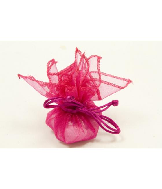 Rond organza automatique ( x 6) Fuchsia