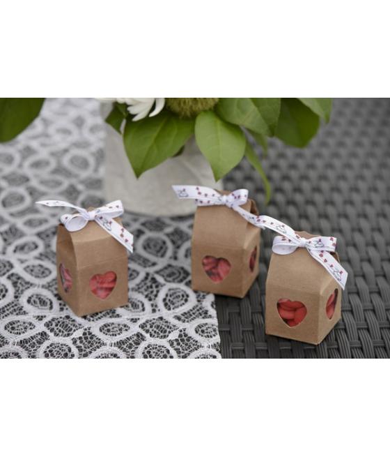 Boîte coeur Kraft (Sachet de 4 pièces)