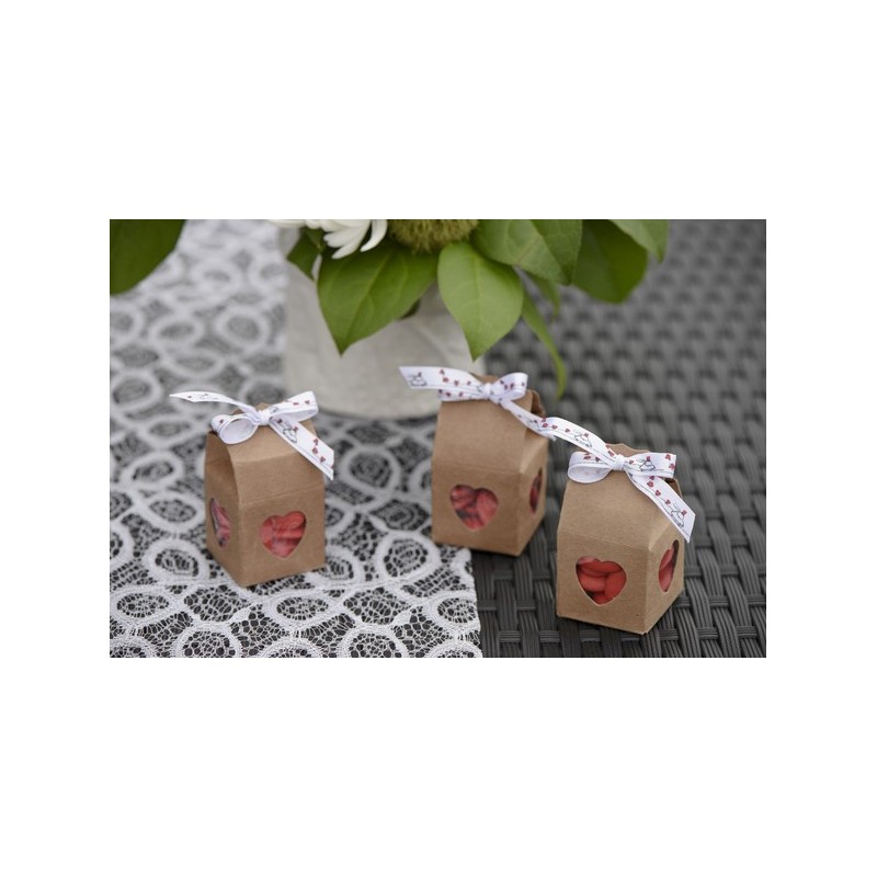Boîte coeur Kraft (Sachet de 4 pièces)