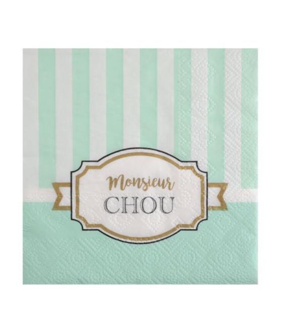 Serviettes baby Shower vert