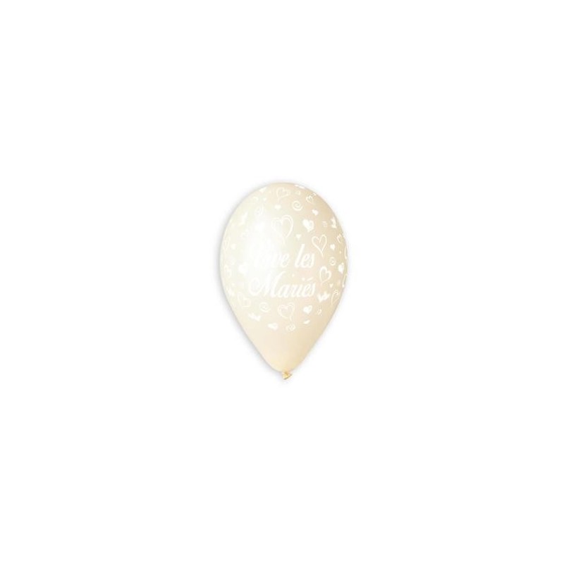 Ballon imprime "vive les maries"  ivoire 